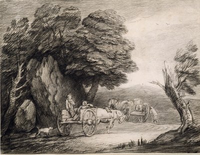 Waldlandschaft mit Karren und Figuren von Thomas Gainsborough
